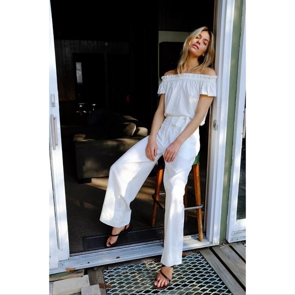 FREE PEOPLE Everything Wide Leg Pant In White - Picture 1 of 5